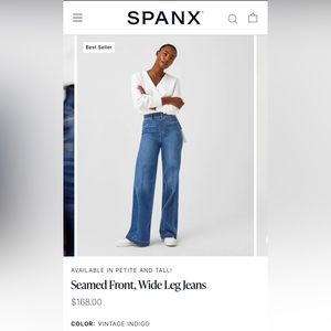 SPANX jeans - NWT - XL Seamed Front, Wide Leg Jeans - vintage indigo